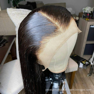 Yeswigs Raw Indian 100% Virgin Perruque Human Hair Lace Front Wig Vendor HD Full Transparent Lace Frontal Closure Wig Human Hair